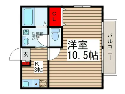 ドミール六番街(1K/1階)の間取り写真