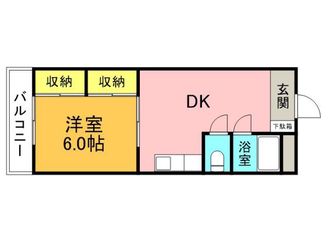 ピースパーク本川(1DK/4階)の間取り写真