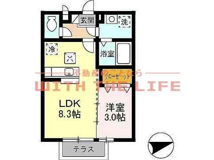 メゾン・ド・ルーラルII(1LDK/1階)の間取り写真