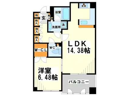 クラッサ調布(1LDK/2階)の間取り写真