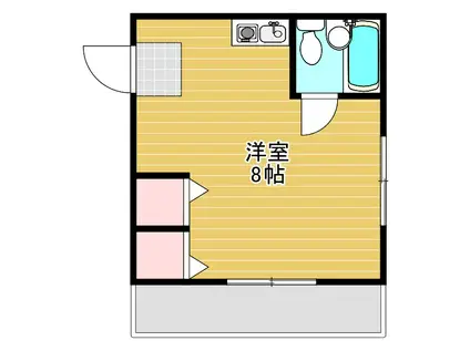 シャトーハイツ(ワンルーム/2階)の間取り写真