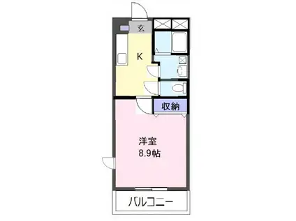 VIGORE KURIMA(1K/3階)の間取り写真