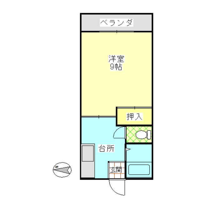 セゾン上越(1K/2階)の間取り写真