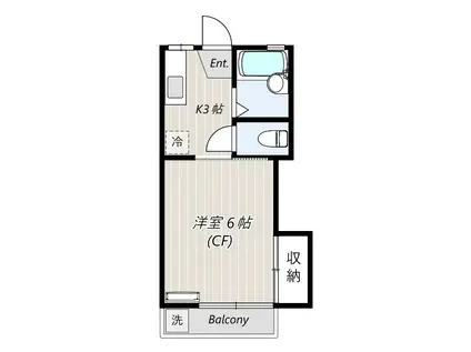リバーサイド92(1K/1階)の間取り写真