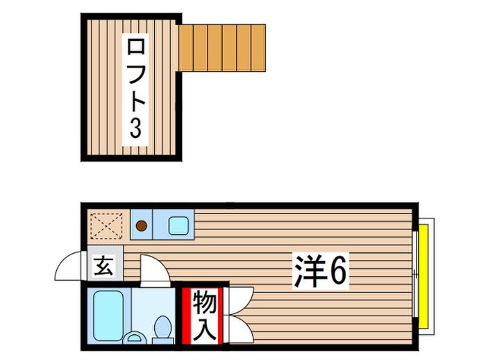 ニューキャッスル(ワンルーム/2階)の間取り写真