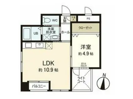 CORSO S 2613(1LDK/3階)の間取り写真