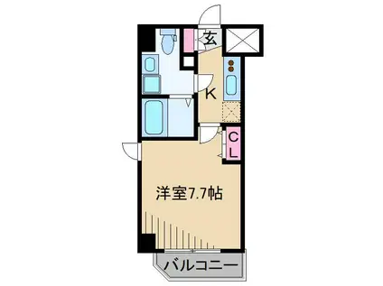 プレール・ドゥーク川崎平間(ワンルーム/8階)の間取り写真