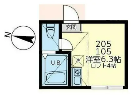 ユナイト北加瀬ラムズゲート(ワンルーム/2階)の間取り写真