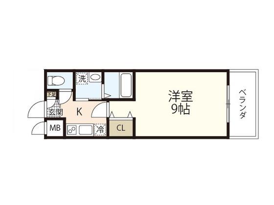 TOR1STBLD(1K/7階)の間取り写真