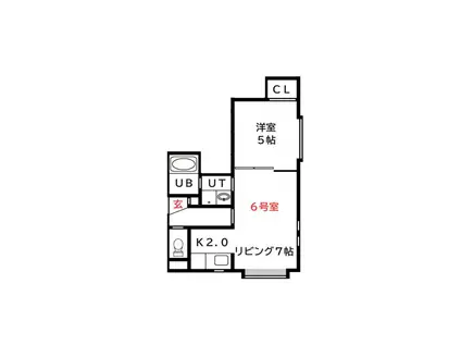 アルキオーネ平和通(1LDK/2階)の間取り写真