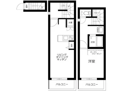 グラン徳丸(1LDK/2階)の間取り写真