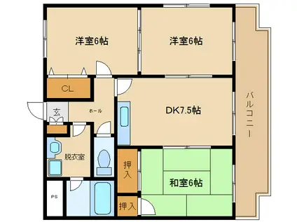 エスパシオI(3DK/3階)の間取り写真