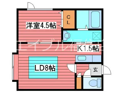 アークコート西岡III(1LDK/2階)の間取り写真