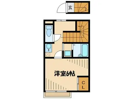 レオパレス芦花公園II(1K/2階)の間取り写真