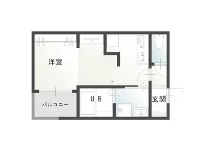 THE ALPHA PRIME倉吉駅前(1K/1階)の間取り写真