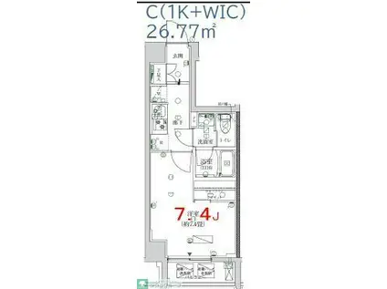 K-COURT押上(1K/2階)の間取り写真