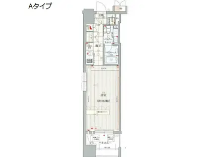 デュオン新大阪レジデンス(1K/13階)の間取り写真