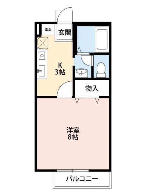 サングレイスC(1K/2階)の間取り写真