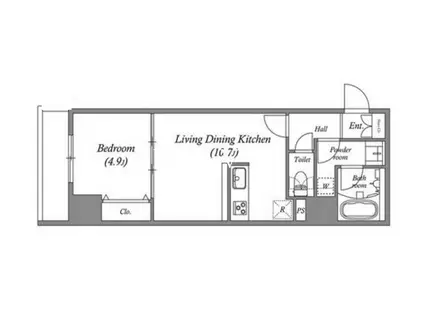 QUALITAS浅草橋(1LDK/10階)の間取り写真