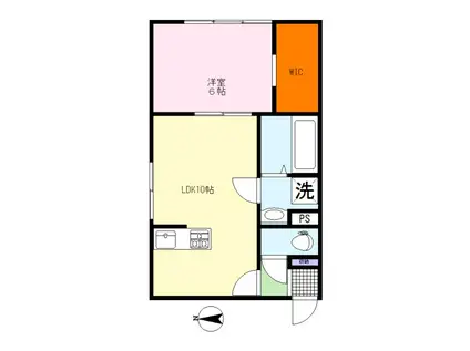 CHARME(1LDK/2階)の間取り写真