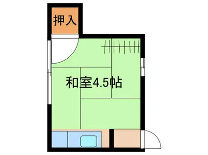 鈴木荘(ワンルーム/2階)の間取り写真