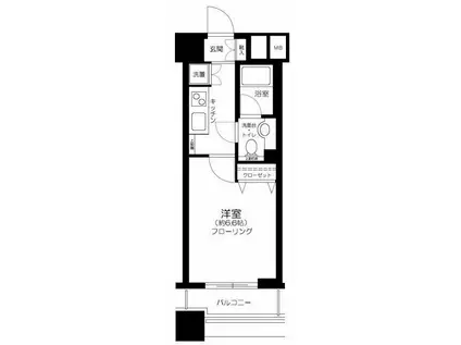 ファーストリアルタワー新宿(1K/13階)の間取り写真