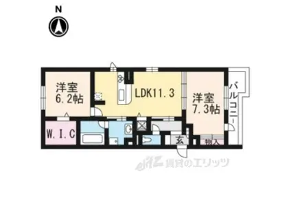 アプローズ・ドムス(2LDK/1階)の間取り写真