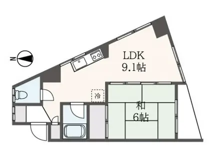 マイタウン鶴間(1LDK/2階)の間取り写真