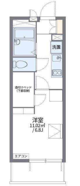 レオパレス加島駅ダイレクトI(1K/4階)の間取り写真