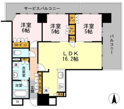 プレミスト泉レジデンス(3LDK/17階)の間取り写真