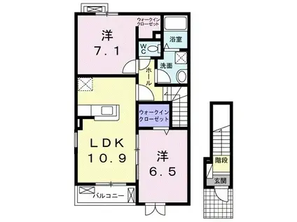 ピュアアクティブI(2LDK/2階)の間取り写真