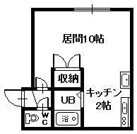 ひまわり(ワンルーム/1階)の間取り写真