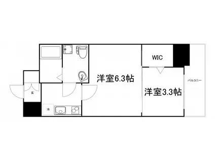 セレニテ谷町カルム(2K/3階)の間取り写真