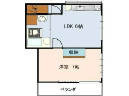 TCRE平和島(1DK/4階)の間取り写真
