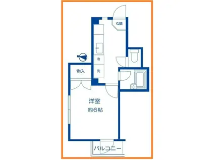 ジラソーレ(1K/2階)の間取り写真