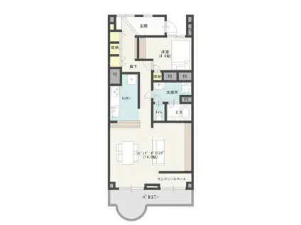 セントラルハイツ(1LDK/6階)の間取り写真