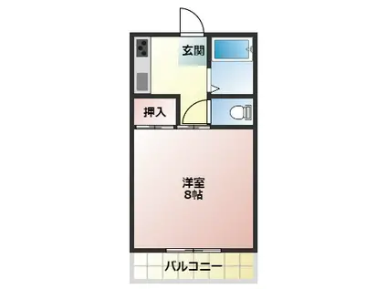 ガーデンR3(1K/1階)の間取り写真