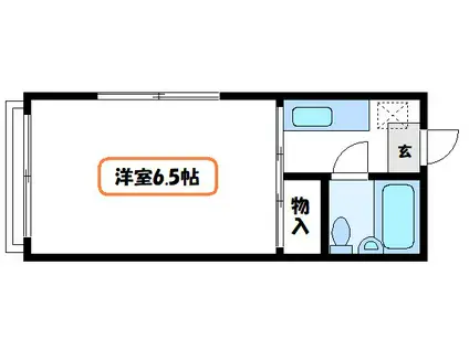 カントリーハイツ(1K/2階)の間取り写真