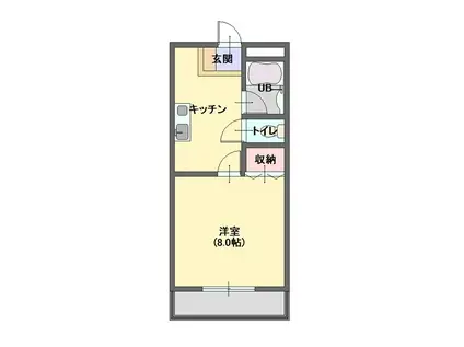 コーポあずさ(1K/2階)の間取り写真