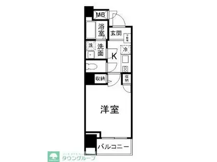 リヨンドール大泉学園(1K/8階)の間取り写真