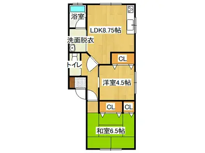 パレスミキ(2DK/1階)の間取り写真