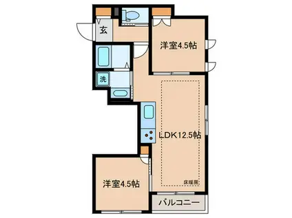 IL POSTO SOLEGGIATO(2LDK/3階)の間取り写真