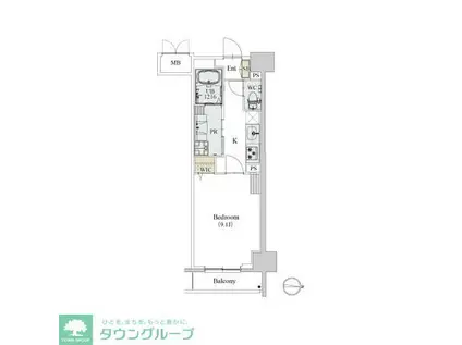 カスタリア新栄II(1K/10階)の間取り写真