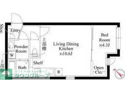 CASA PIAZZA 東池袋(1LDK/3階)の間取り写真