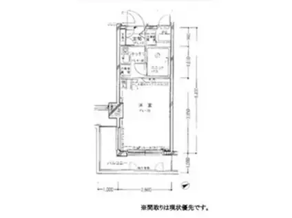 ウィンベルソロ横浜阪東橋1号館(ワンルーム/7階)の間取り写真