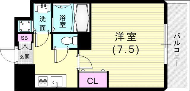 メゾン・ドヴィレ須磨(1K/4階)の間取り写真