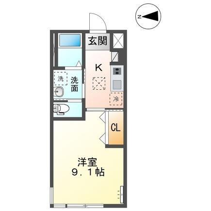 スターライズ(1K/1階)の間取り写真