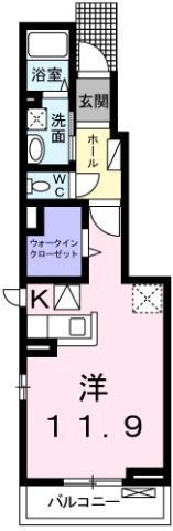 ミルト住吉I(ワンルーム/1階)の間取り写真
