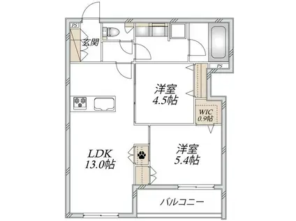 豊玉中2丁目メゾン(2LDK/2階)の間取り写真
