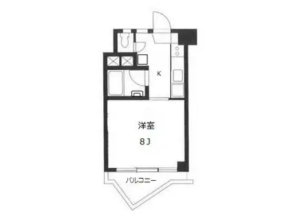 近鉄柏木ハイツ(1K/9階)の間取り写真